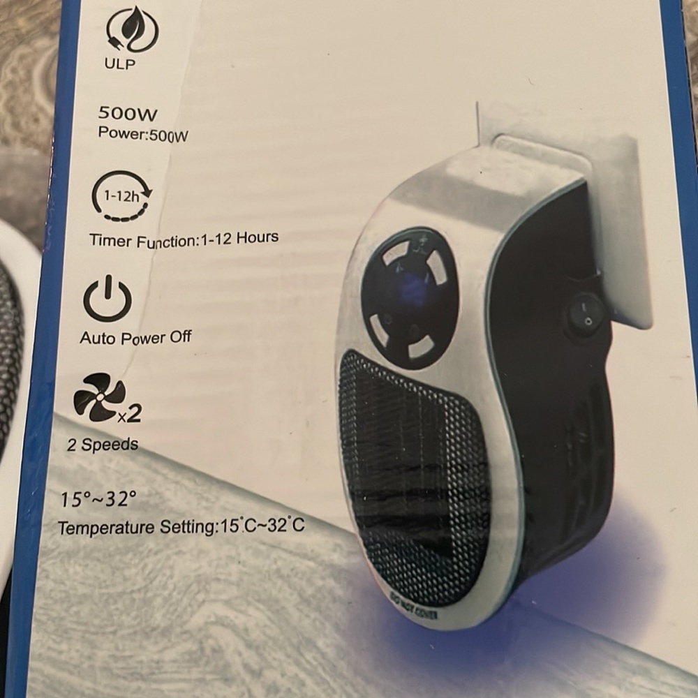 Portable Plug In Space Heater 500 Watt LED Display Timer Function Countertop NEW - Picture 4 of 10